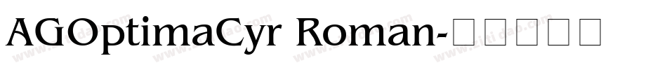 AGOptimaCyr Roman字体转换